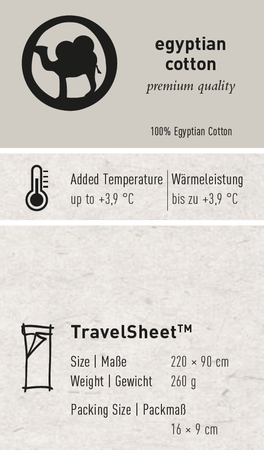 TRAVEL SHEET 3.9°C Inlet aus ägyptischer Baumwolle  blau