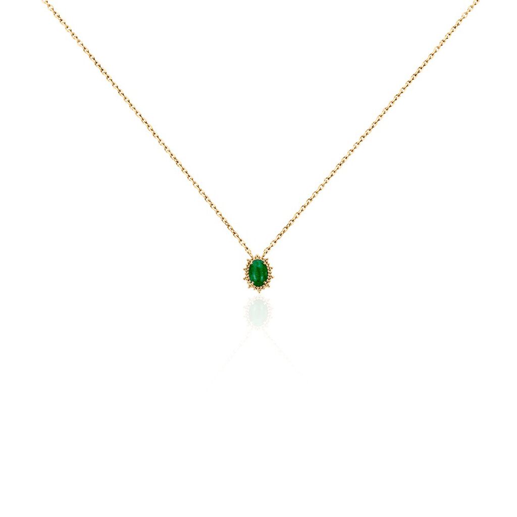 Collier Vintage Love Plaqué Or Jaune Aventurine