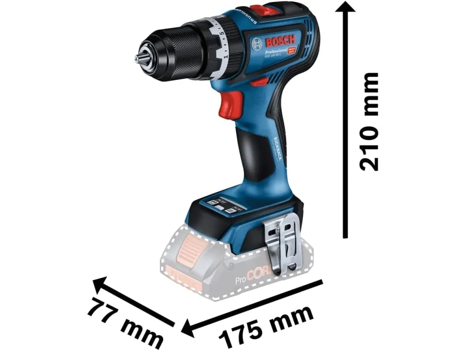 Bosch SLAGBOREMASKINE GSB 18V-90C 2X4AH L-BOXX