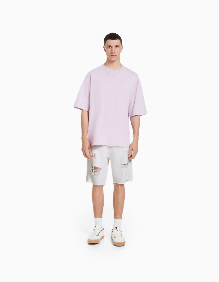 Bermuda jeans rasgada