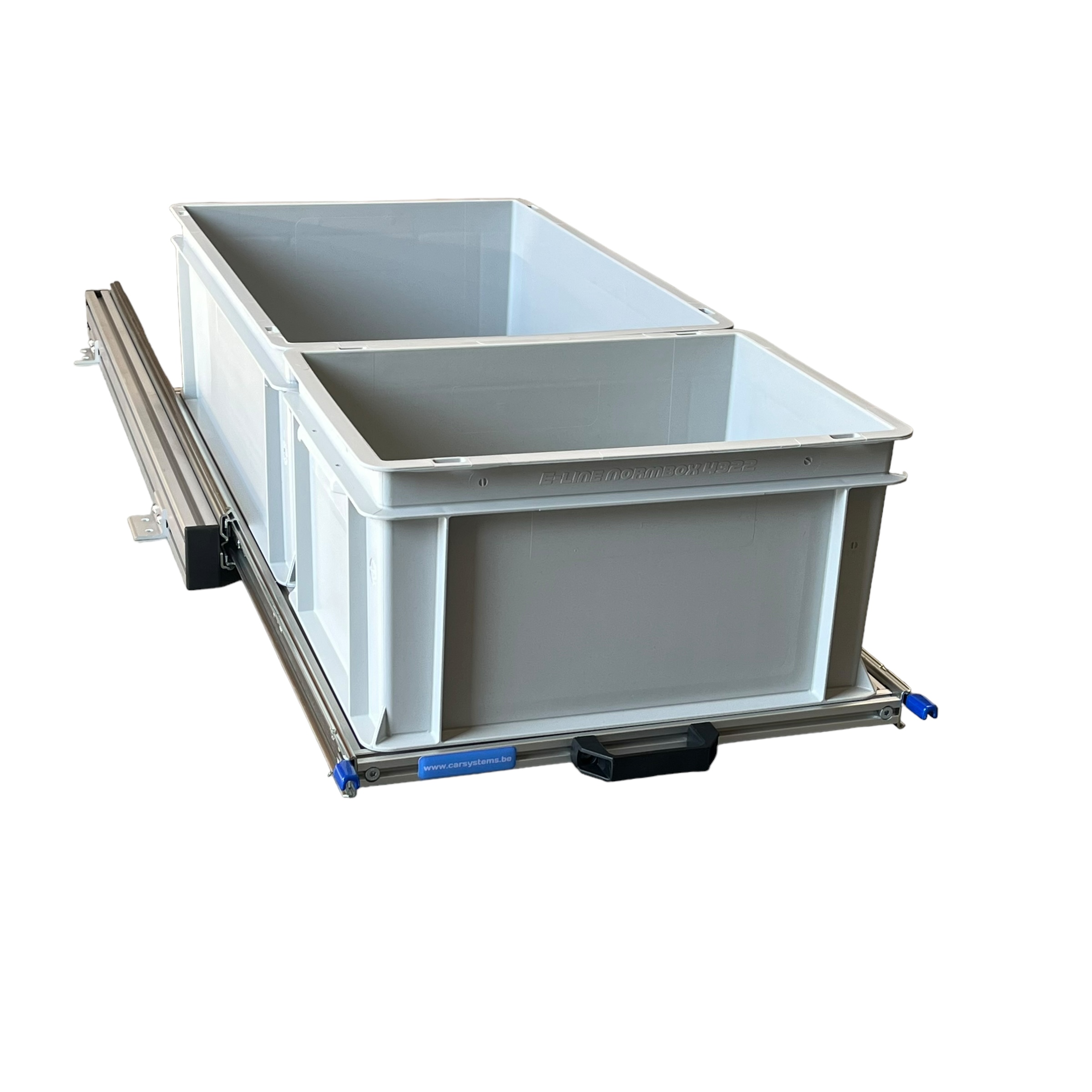 Aluminium 90x40 cm schuifframe met 2 open bakken