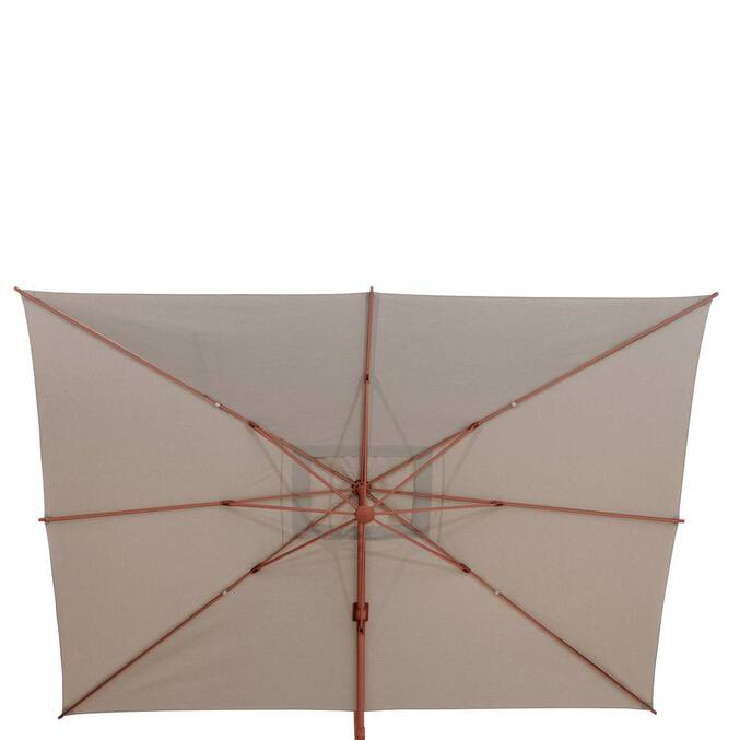 Parasol déporté rectangulaire inclinable MELHIA Lin / Acajou
