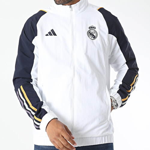 Veste Zippée A Bandes Real Madrid IB0863 Blanc