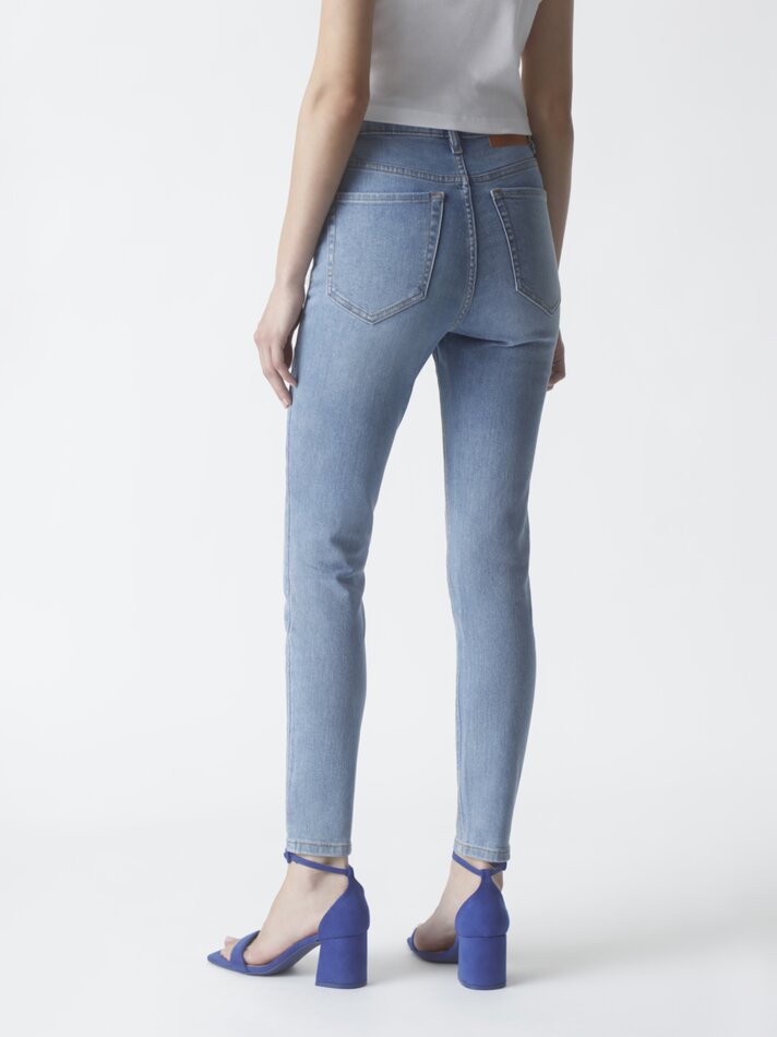 Calça jeans skinny de cintura alta - Índigo