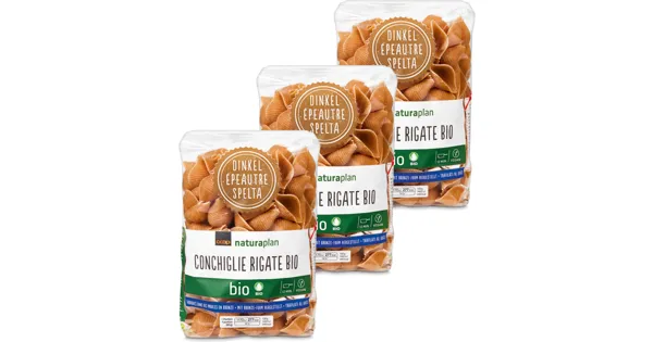 Naturaplan Bio Conchiglie rigate Dinkel 3x400g