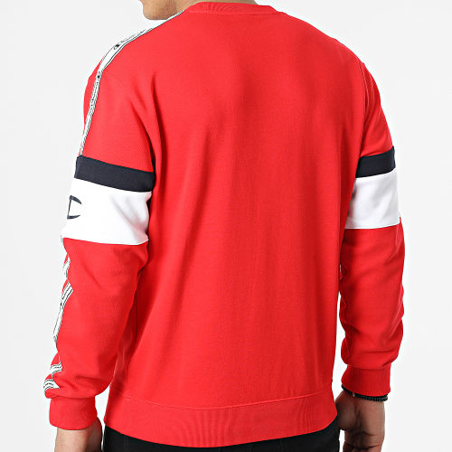 Sweat Crewneck A Bandes 217191 Rouge