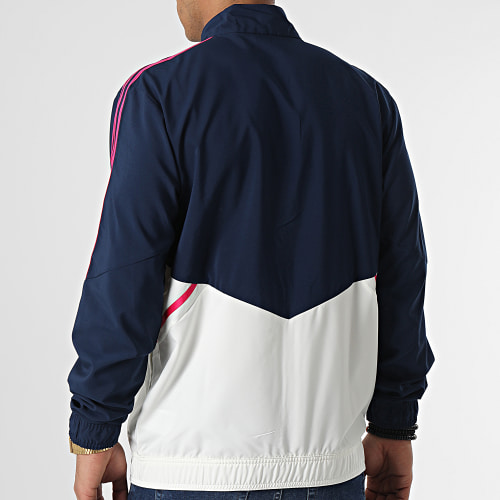 Veste Zippée A Bandes Arsenal HT4442 Bleu Marine Blanc