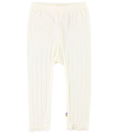 Joha Leggings - Uld/Silke - R?hvid m. M?nster