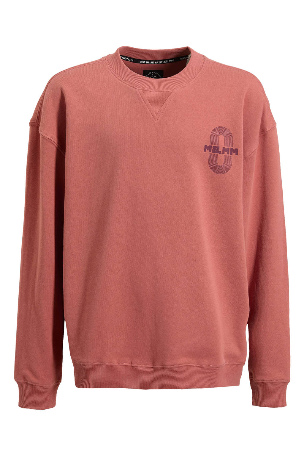 Me & My Monkey sweater Remy met (back) printopdruk oudroze
