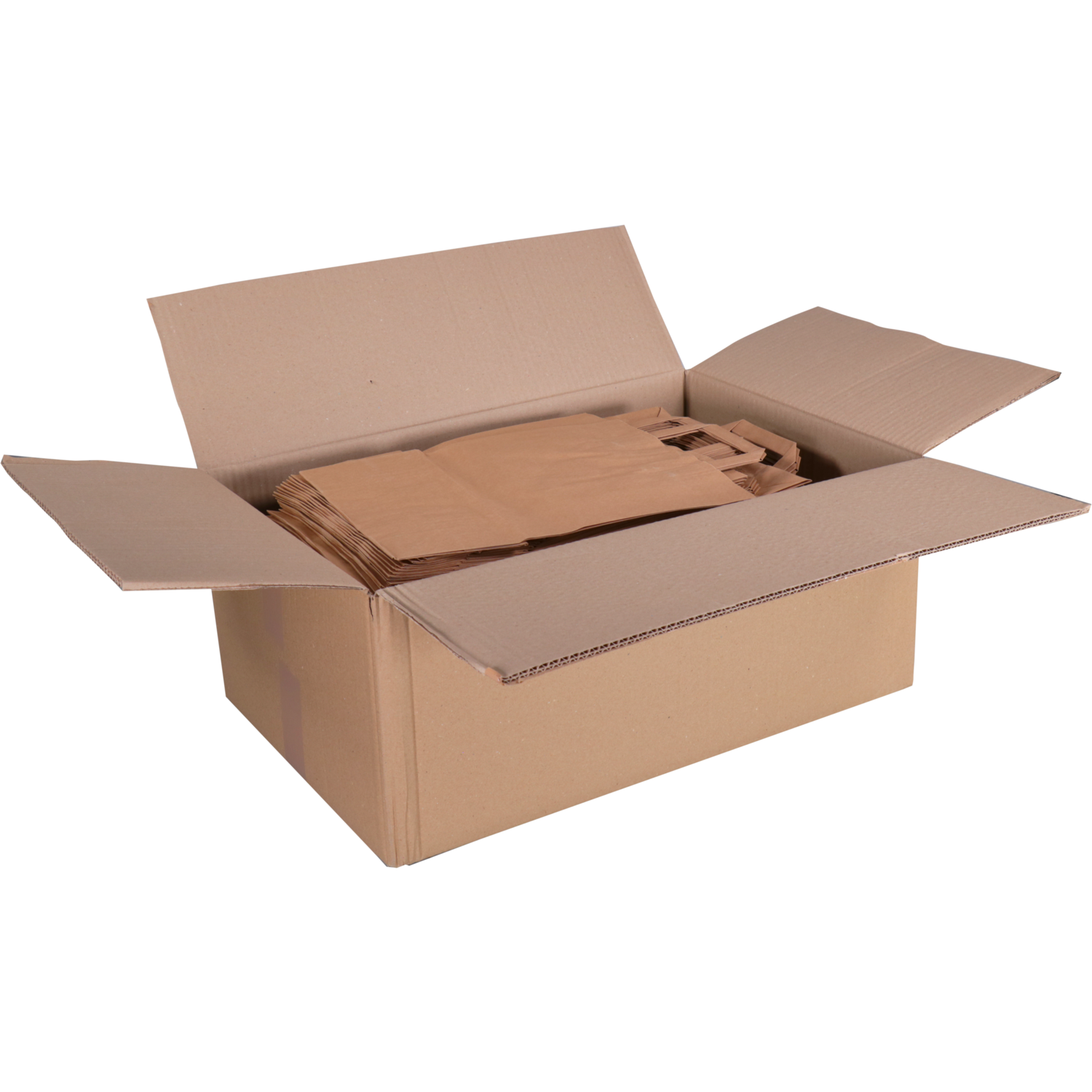 Tas, Papier, platte handgreep, 26x 12x35cm, draagtas, bruin