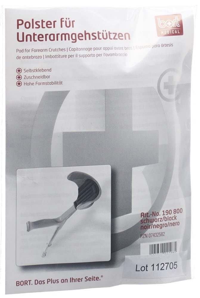BORT Polster für Unterarmgehstütze<br>1 Paar, schwarz