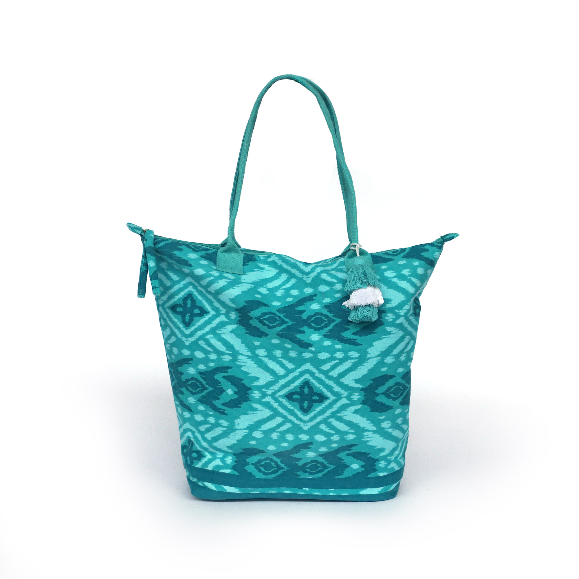 Schultertasche 'Ikat-Tribe', Blautöne, B 48 cm, H 38 cm, L 12 cm günstig bestellen