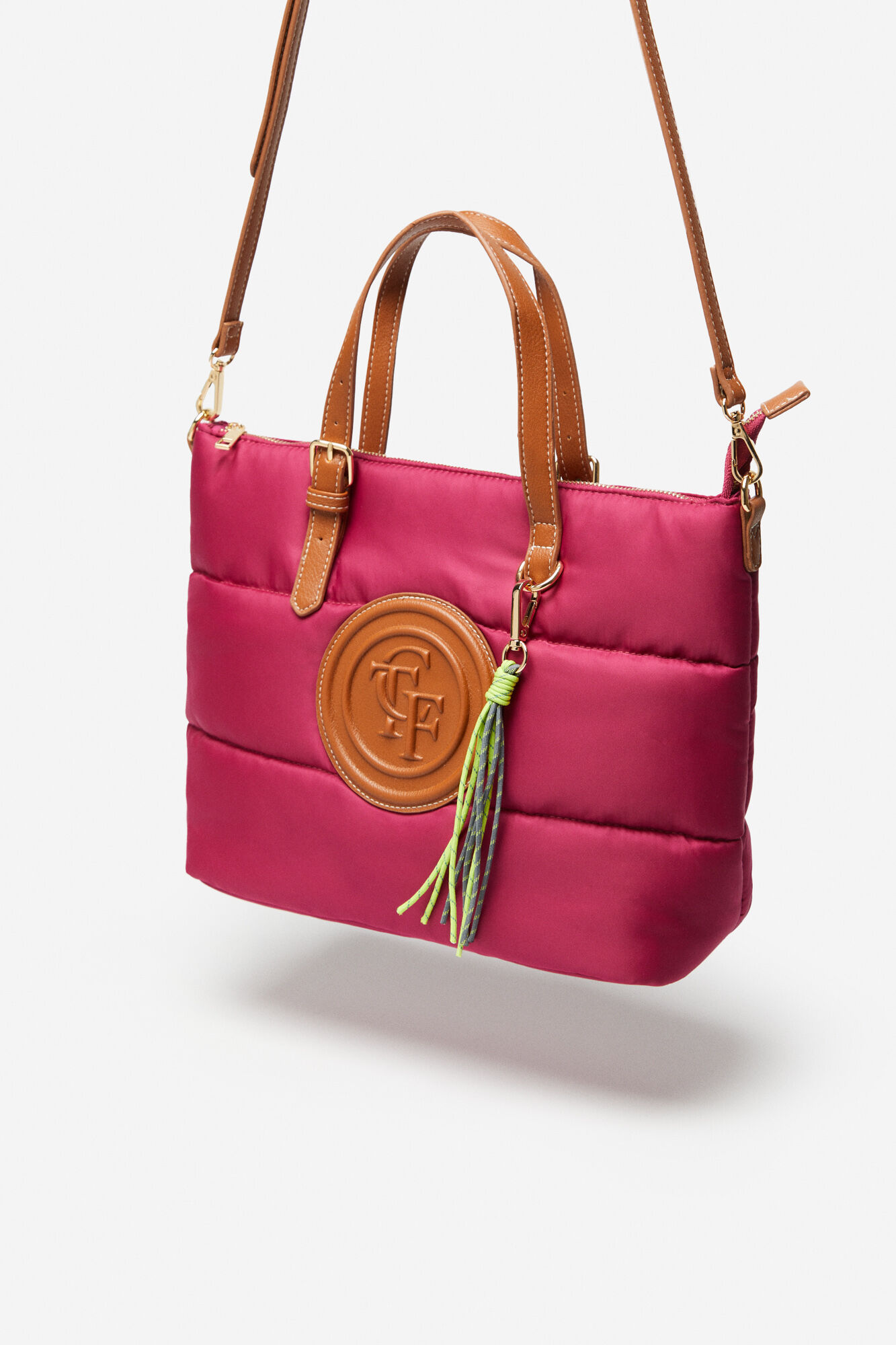 Shopper acolchado logo - Fúcsia