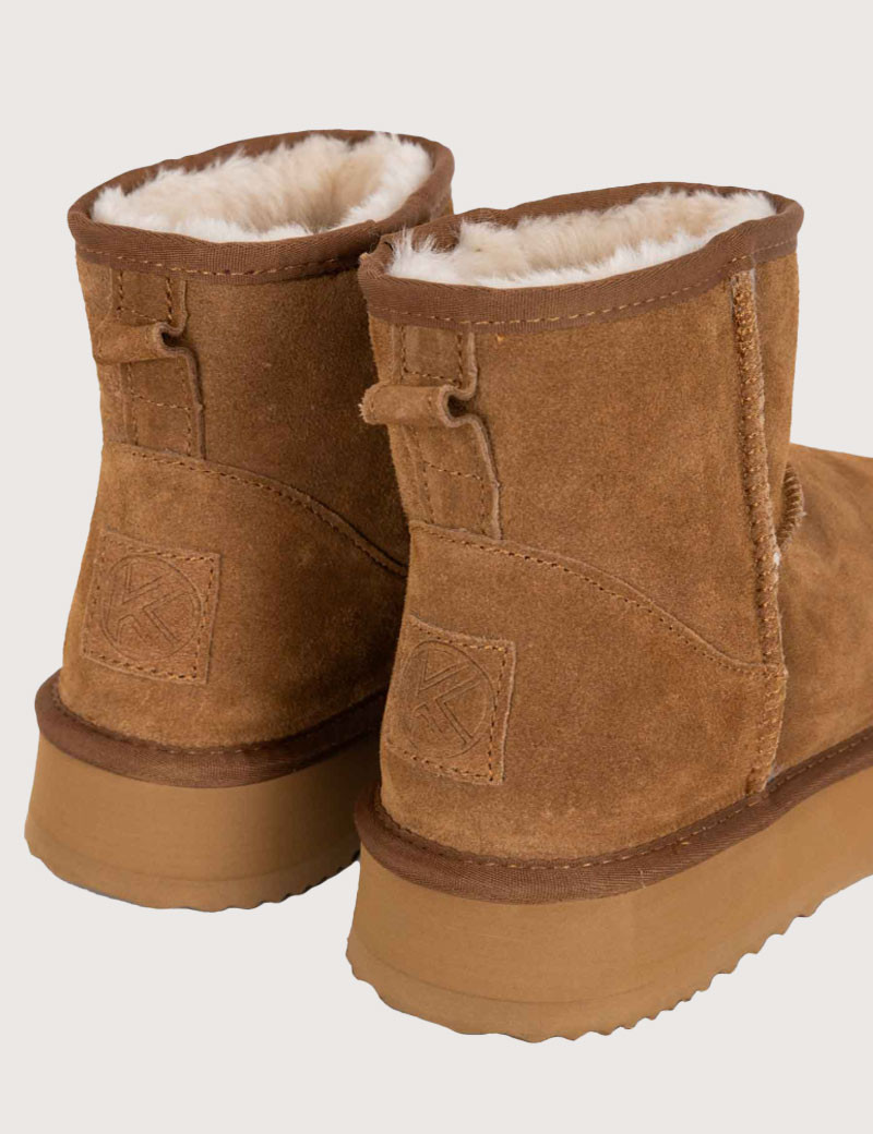 KELARA BOTTINES HAUTES EFFET DAIM CAMEL