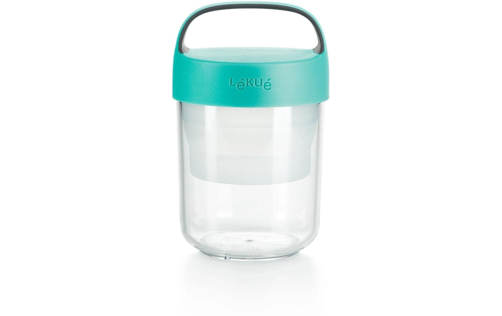 Smoothiebehälter Glas To Go, 400 ml, TürkisBehälter zum Transportieren von Snacks, Suppen, Salaten oder Desserts