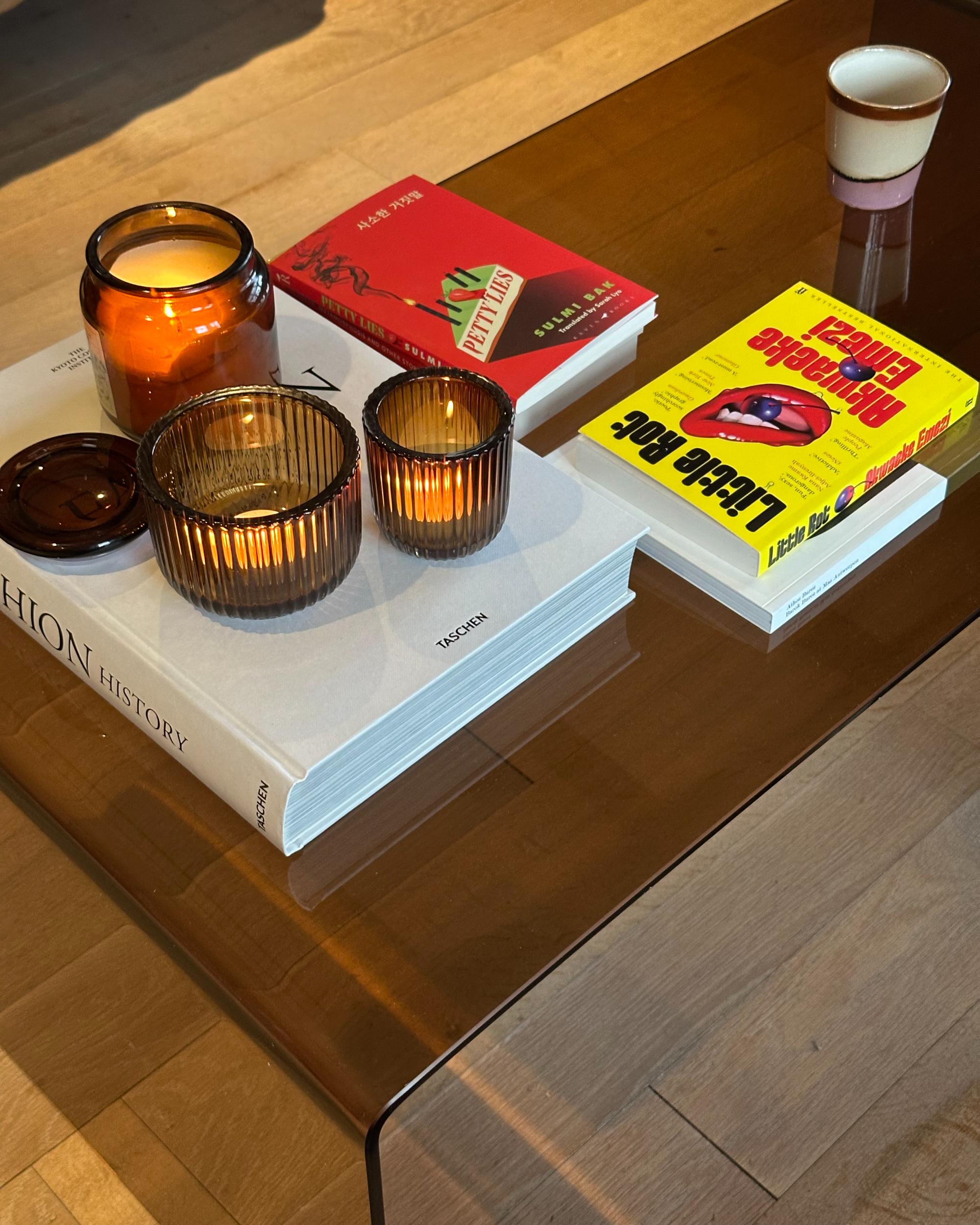 Salontafel KENDALL Veiligheidsglas Bruin
