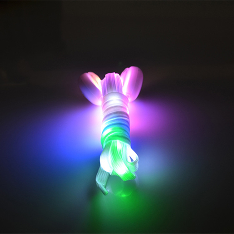 (1 Paar) 120cm LED Schnürsenkel Leuchtende Schuhbändel - Weiss / Bunt