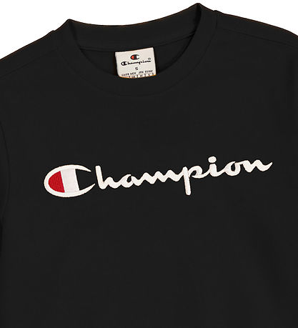 Champion Sweatshirt - Rundhalsausschnitt - Schwarz m. Logo