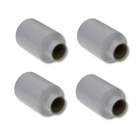 DM Folien 4 Rollen Mini Stretchfolie / 100mm x 150m / 23my / Farbe: weiß
