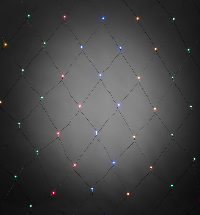 Guirlande lumineuse filet 80 LED intérieur et extérieur IP44 3,6W blanc chaud L.2m Konstsmide câble noir
