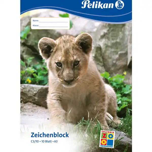 Zeichenblock mit Tiermotiv C3 / 10, A3, 10 Blatt, sortiert