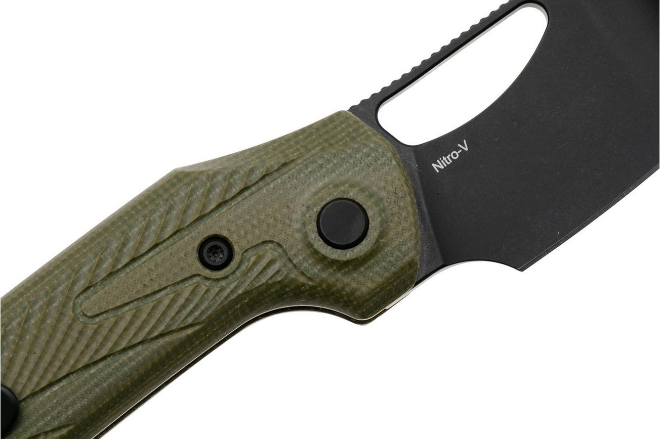 Reate PL-XE PVD Nitro-V, Green Micarta, zakmes