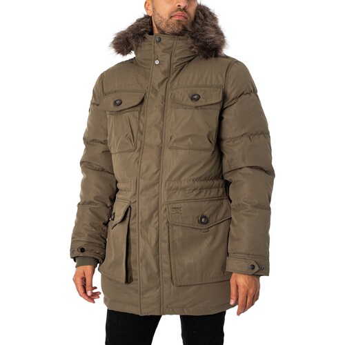Superdry - Parka Chinook De Piel Sintética Verde