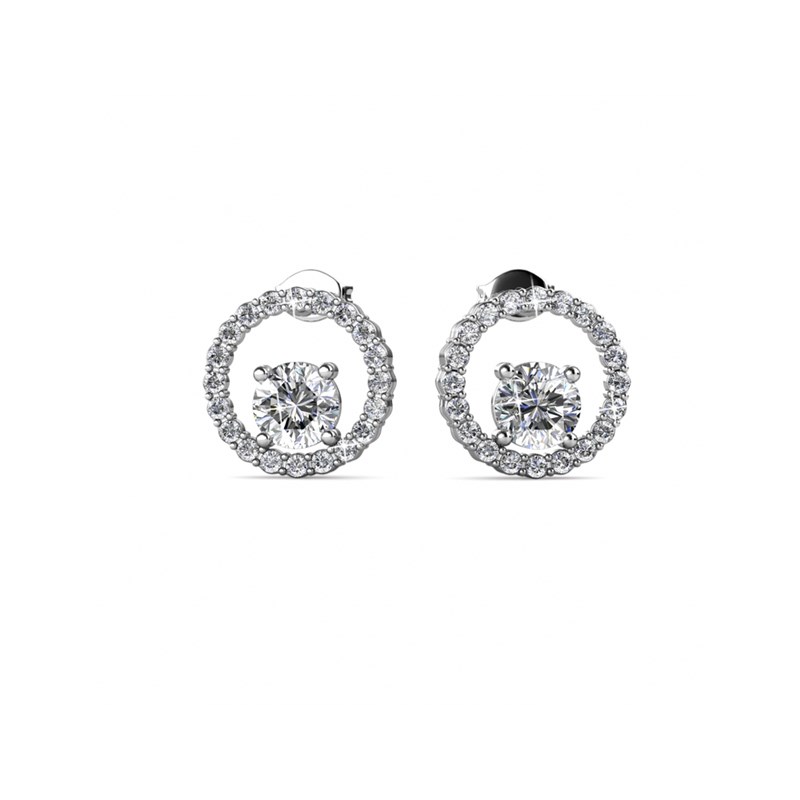 Boucles d'oreilles Desiree  - Argenté et cristal