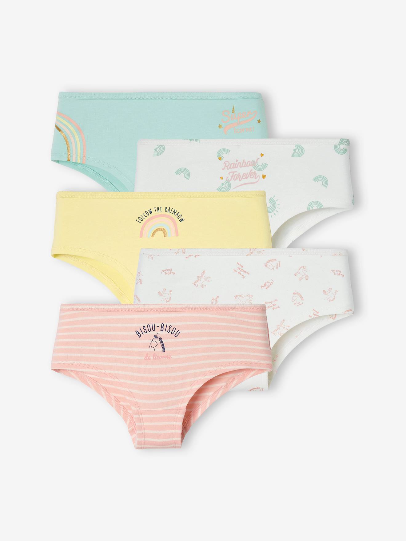 Pacote com 5 shorts rosa claro para meninas