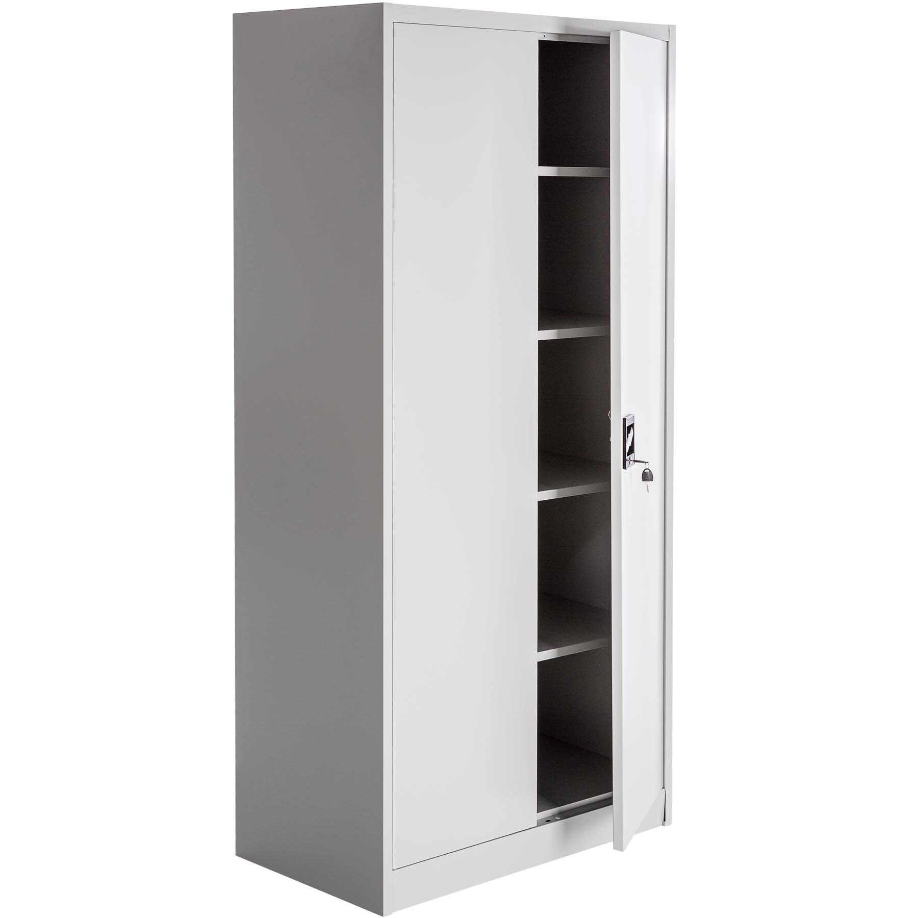 tectake® 4er Set Aktenschrank, aus pulverbeschichtetem Stahl, 4 höhenverstellbare Einlegeböden, 180 x 90 x 40 cm