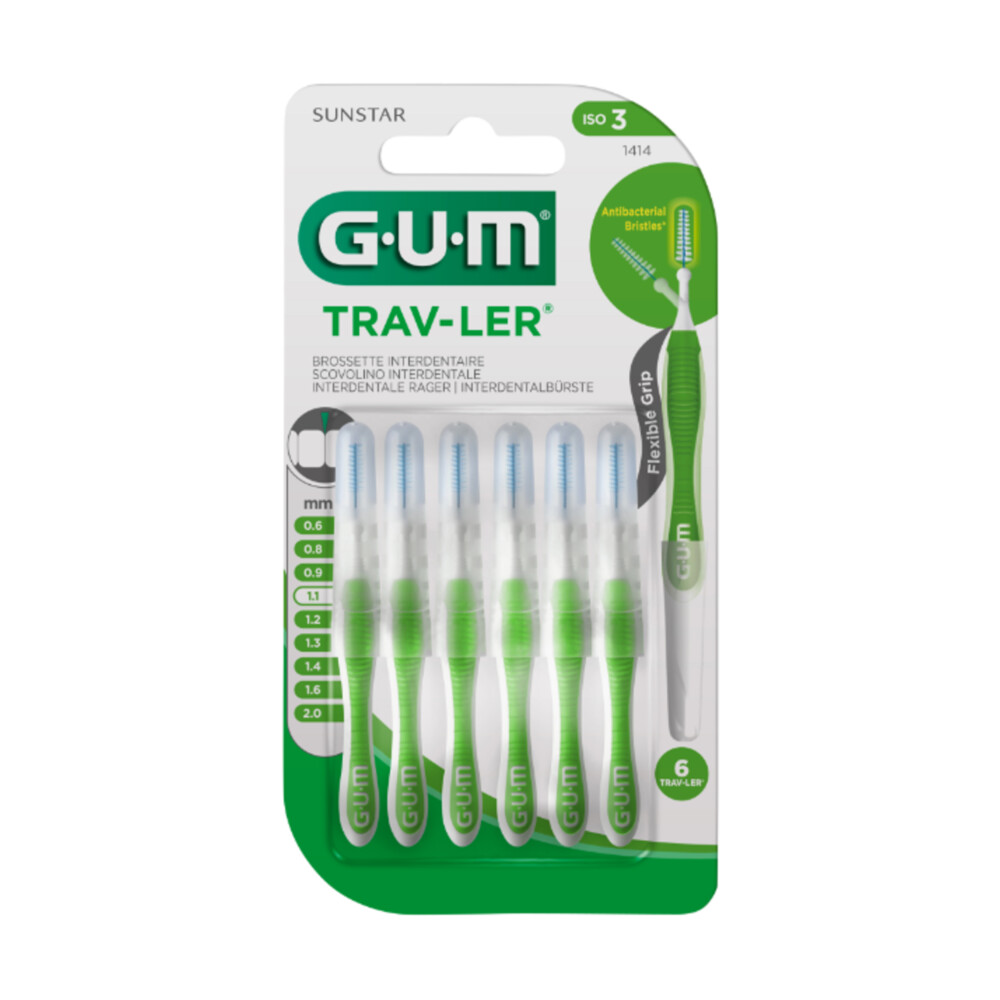 GUM Trav-Ler Ragers Groen 1.1mm6 stuks