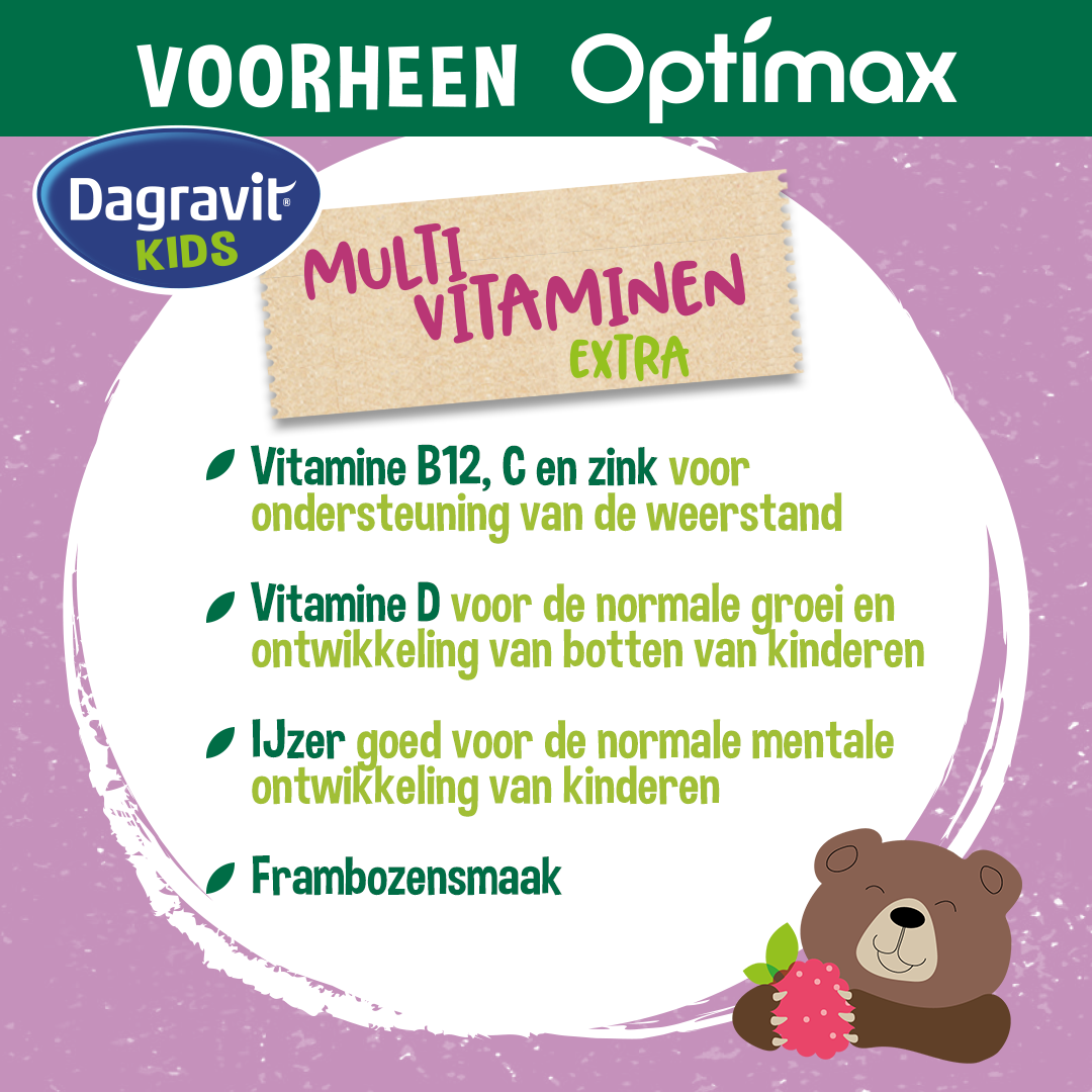 Dagravit Natural Kids Extra Multi (60 kauwtabletten)