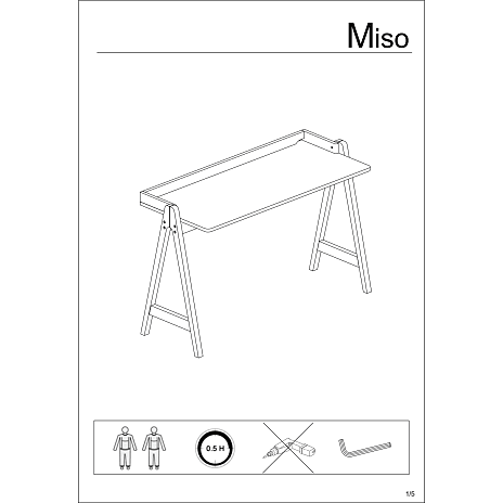 Miso skrivebord - Sort
