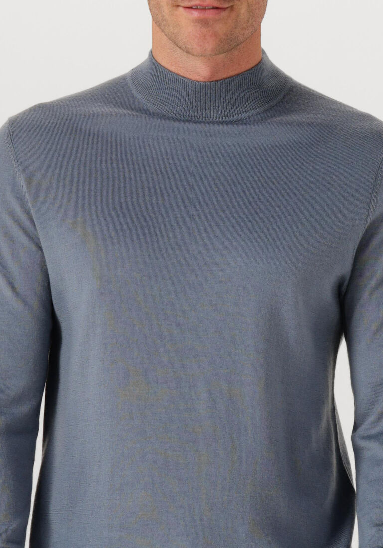 lichtblauwe profuomo coltrui pullover mock neck merino