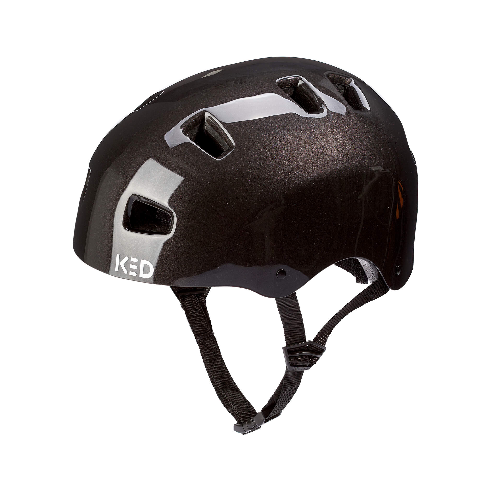 KED Kinder- Fahrradhelm5Forty, BLACK GLOSSY