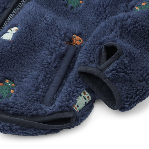 Liewood Mara Teddyjakke, Robots/Indigo Blue, 98 cm