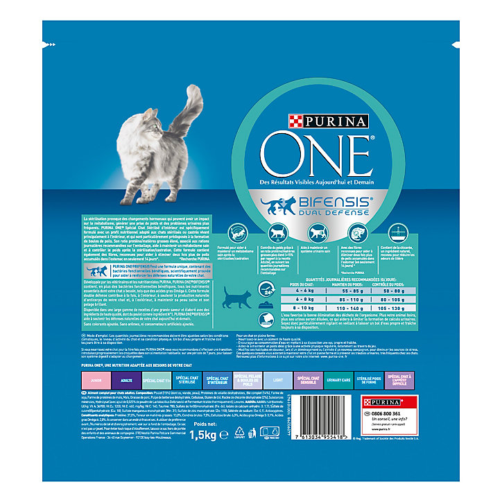 Croquettes pour chat stérilisé d'intérieur One Spécial chat stérilisé d’interieur poulet et céréales 1,5kg