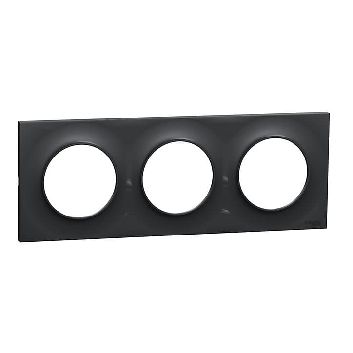 Plaque de finition triple Schneider Electric Odace Styl anthracite
