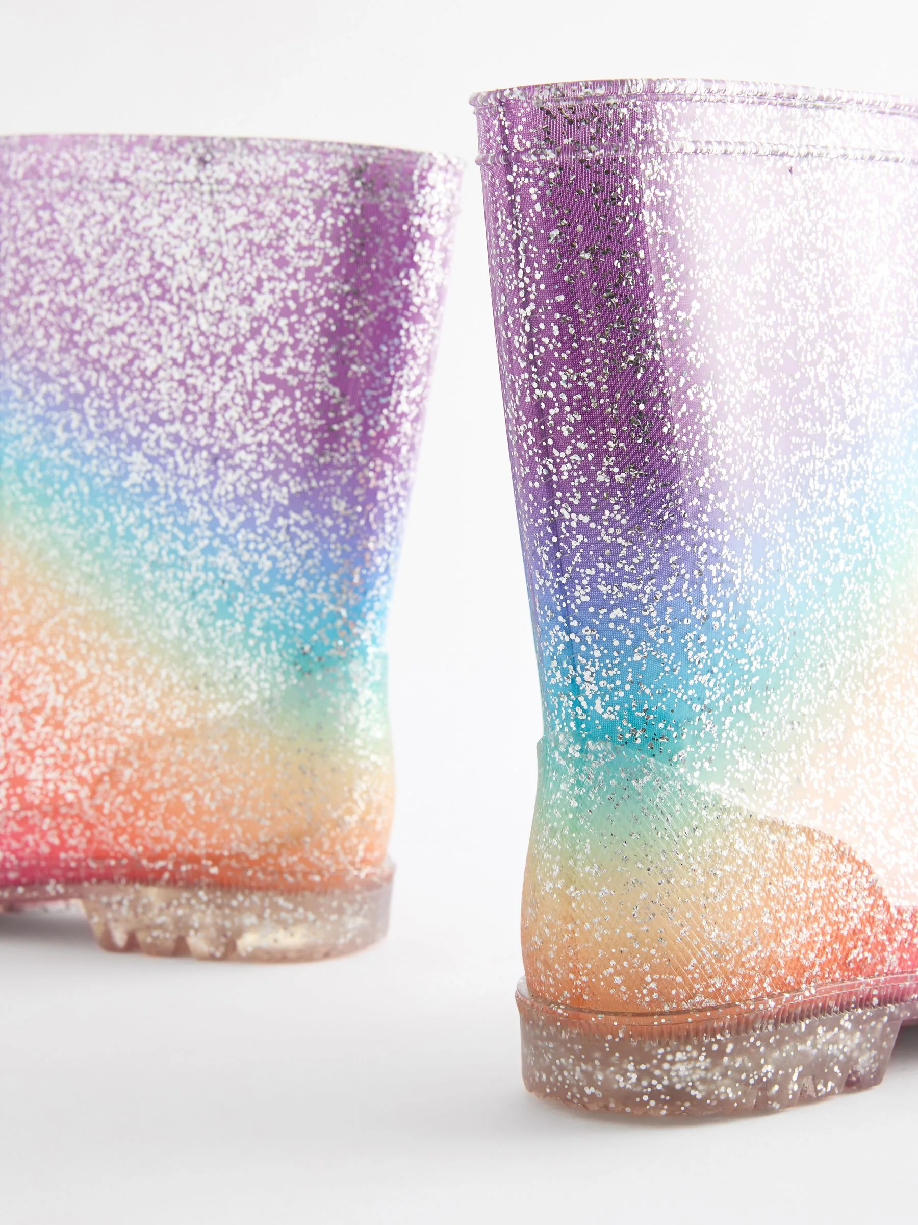 Regenboog - Regenlaarzen met glitters