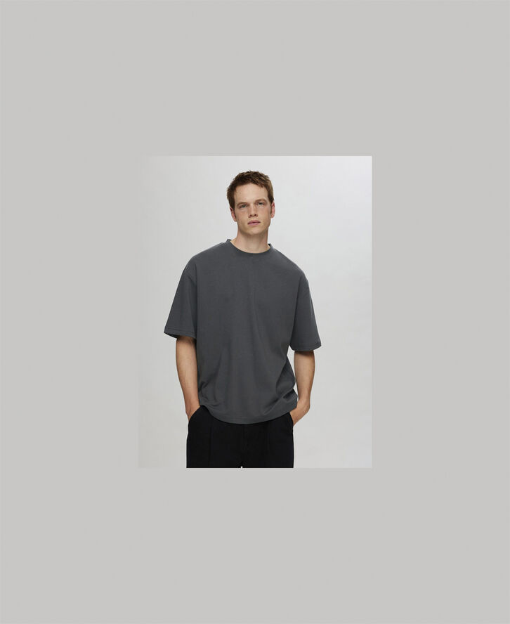 Selected Homme SLHLOOSEOSCAR SS O-NECK TEE NOOS Asphalt