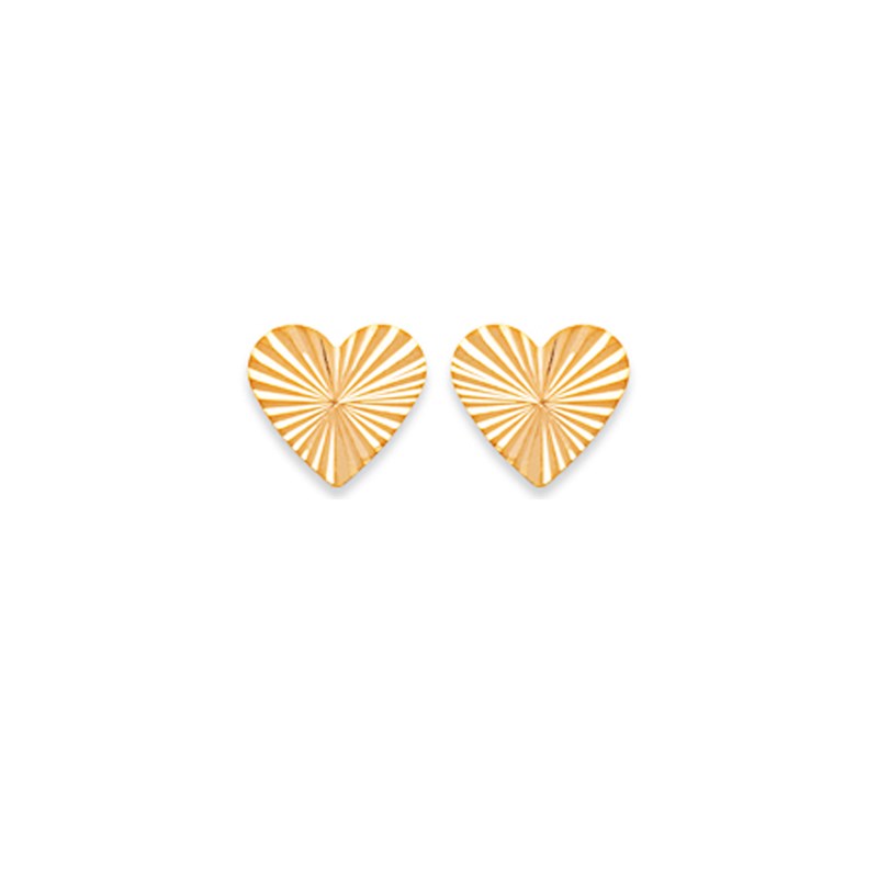 Boucles d'oreilles puces plaqué or ou argent COEUR - Lorenzo R
