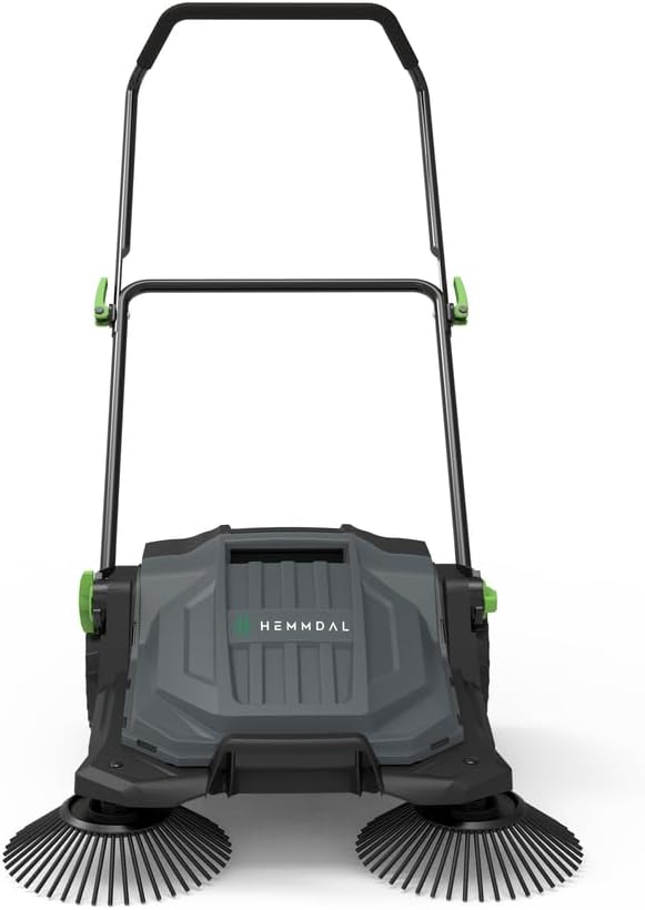 Kehrmaschine HKM65 manuell | 65 cm Kehrbreite | 2.600 m²/h Kehrleistung | 20 l Behälter | Grau | für trockene Oberflächen im Außenbereich | höhenverstellbarer Soft-Griff | Handkehrmaschine