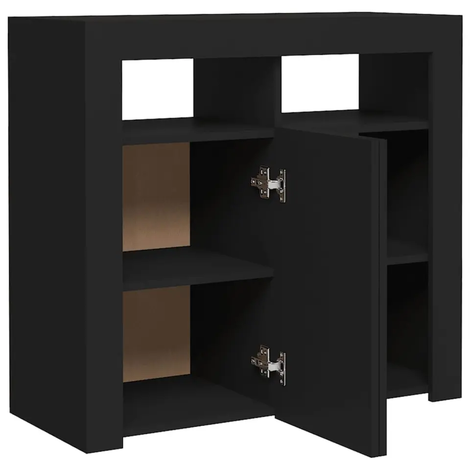 vidaXL - Dressoir - Zwart - Bewerkt hout - 80 x 35 x 75 cm