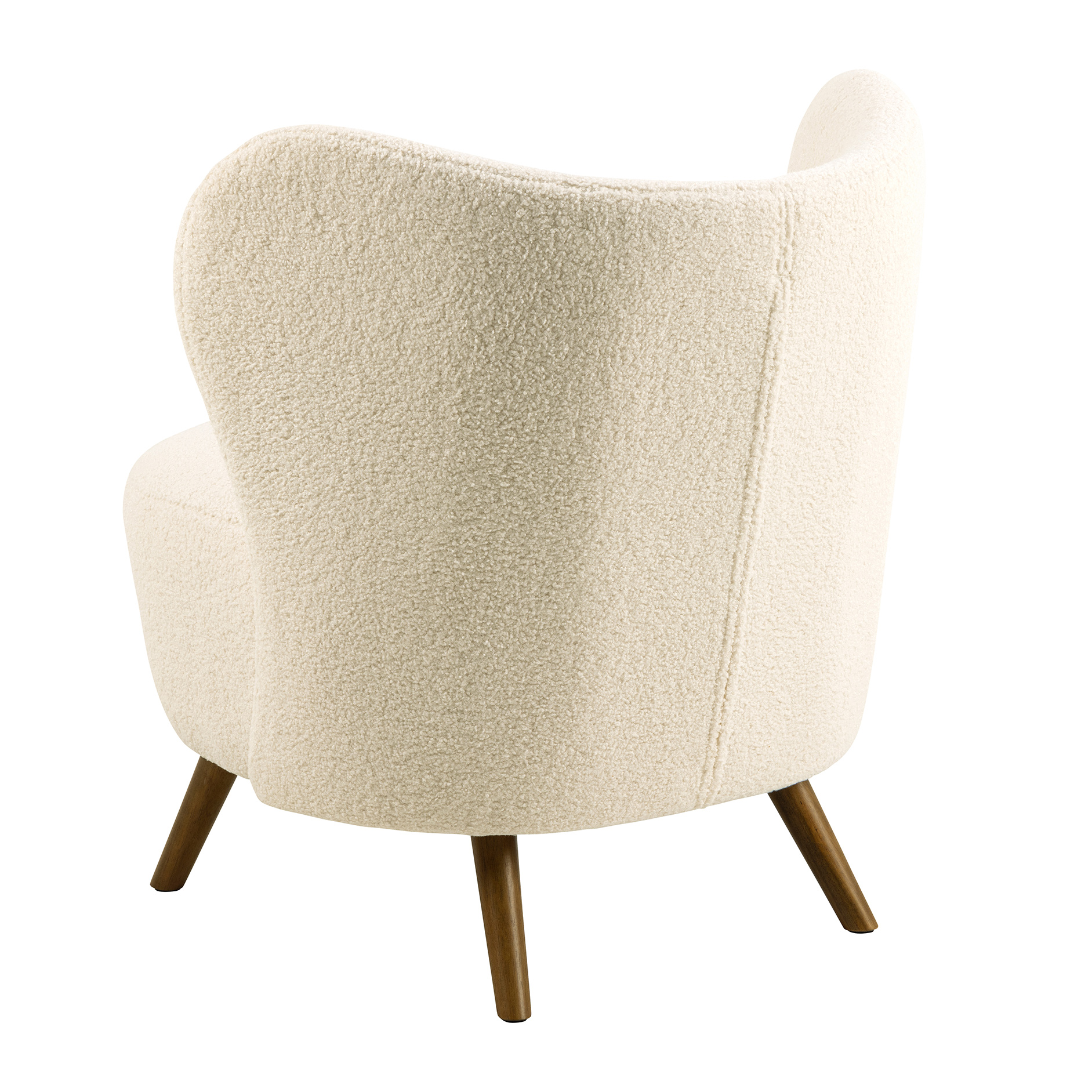 Loungestuhl CROSBY - beige - Rubberwood - Plüsch