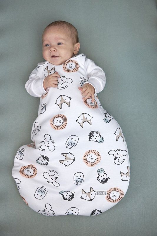 Meyco Baby Animal baby slaapzak rond tweedelig - multicolour - 74/80 - 2.5 TOG