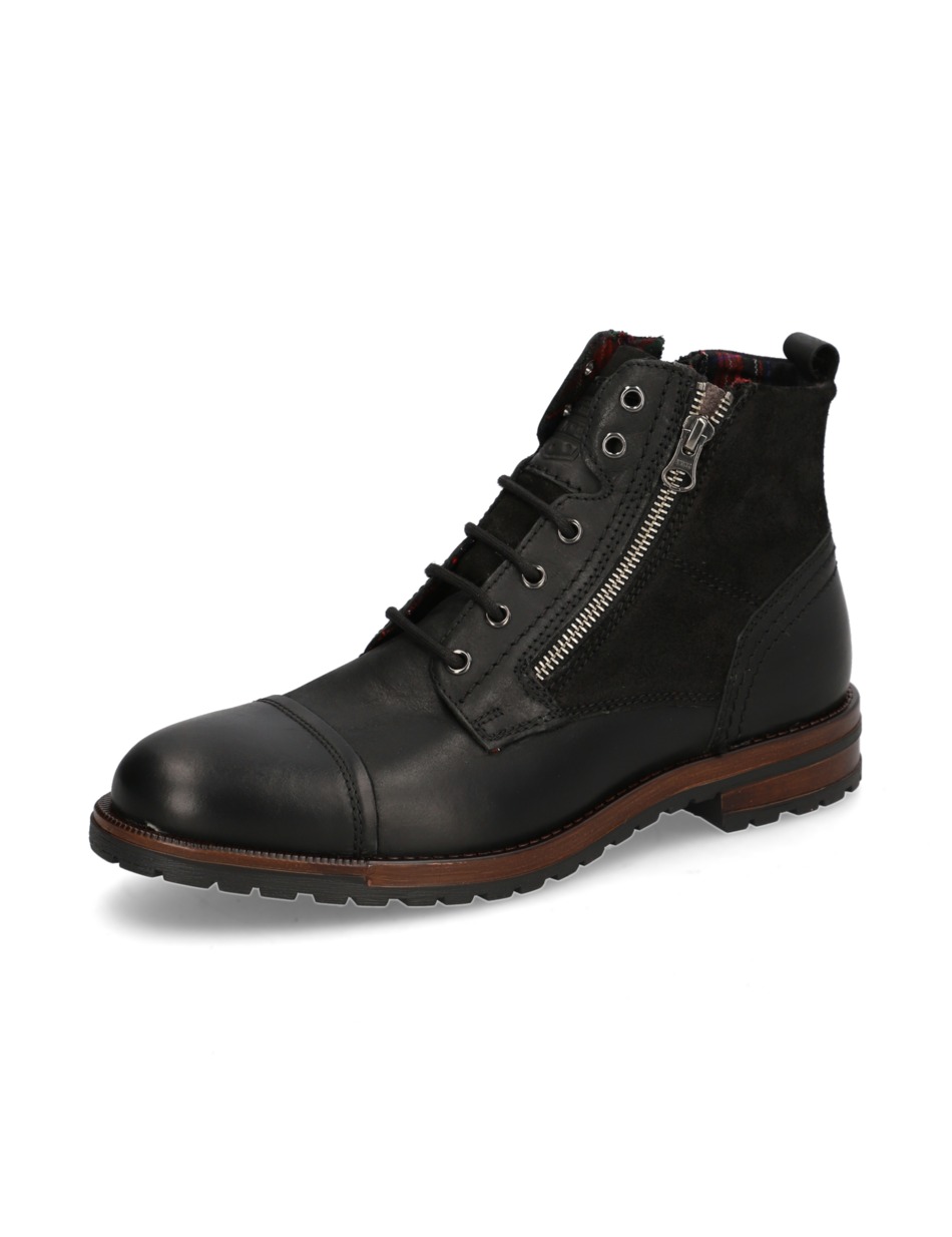 Lederkombination Schnürstiefelette