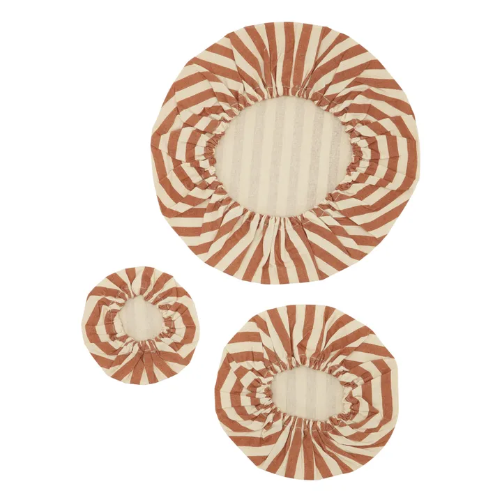 Haps Nordic Couvre plat alimentaire - Pack de 3 | Terracotta