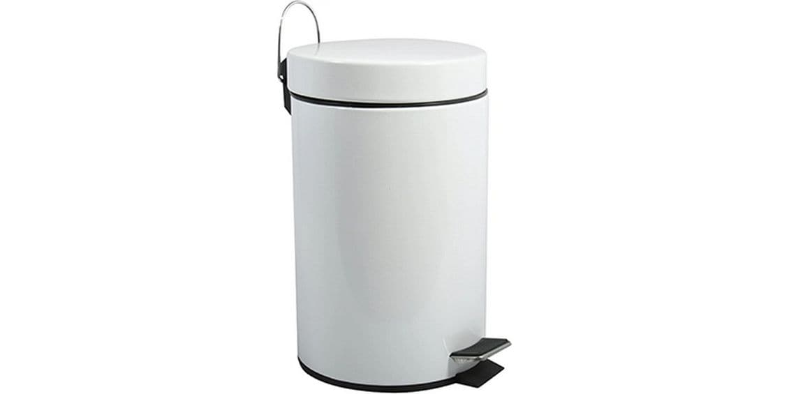 MSV Treteimer 12 l, Weiss Treteimer aus Stahl