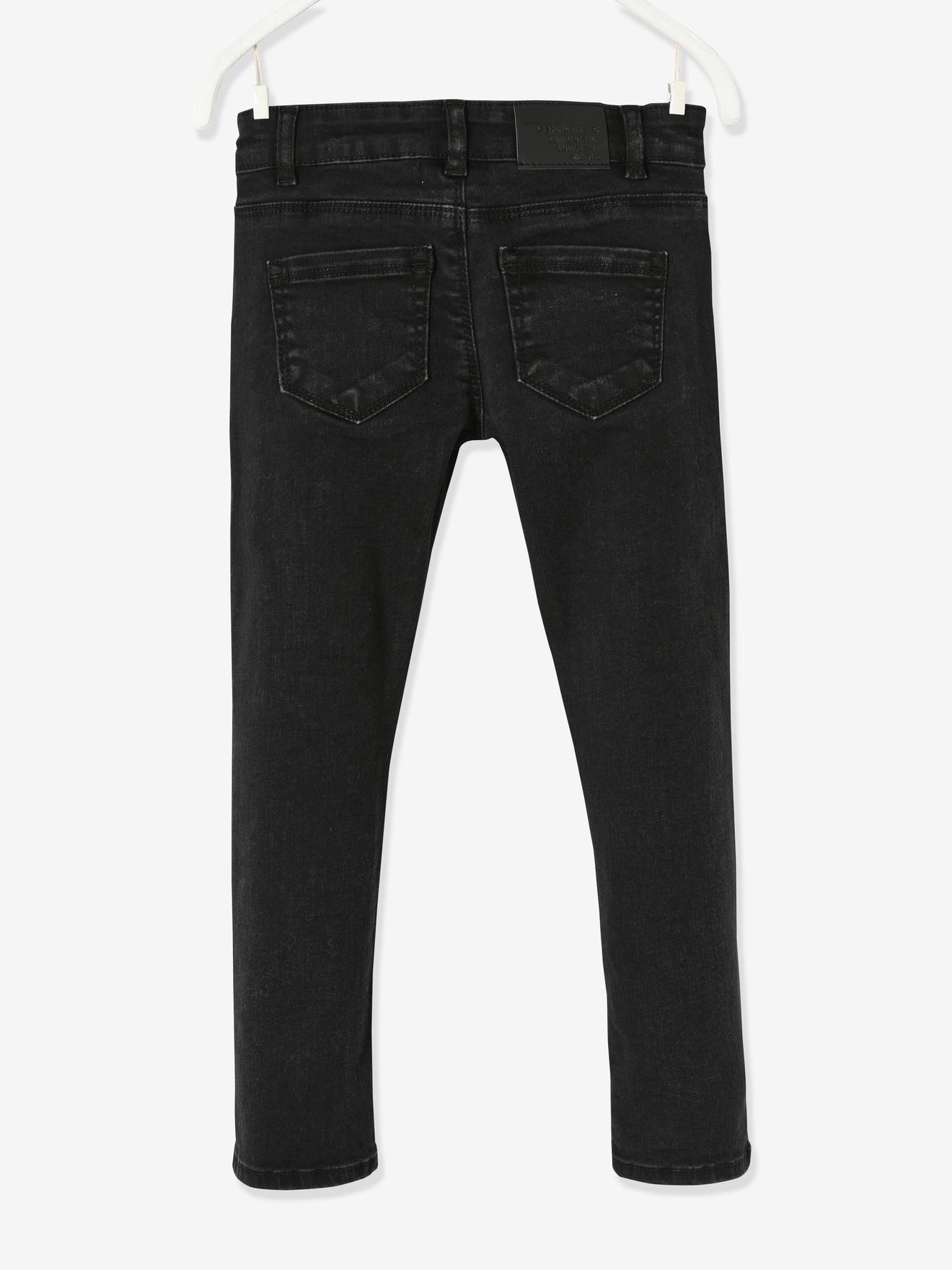 Calça jeans slim Morphologik, para quadris largos, modelo STRONG, para meninas, cor preta lisa.