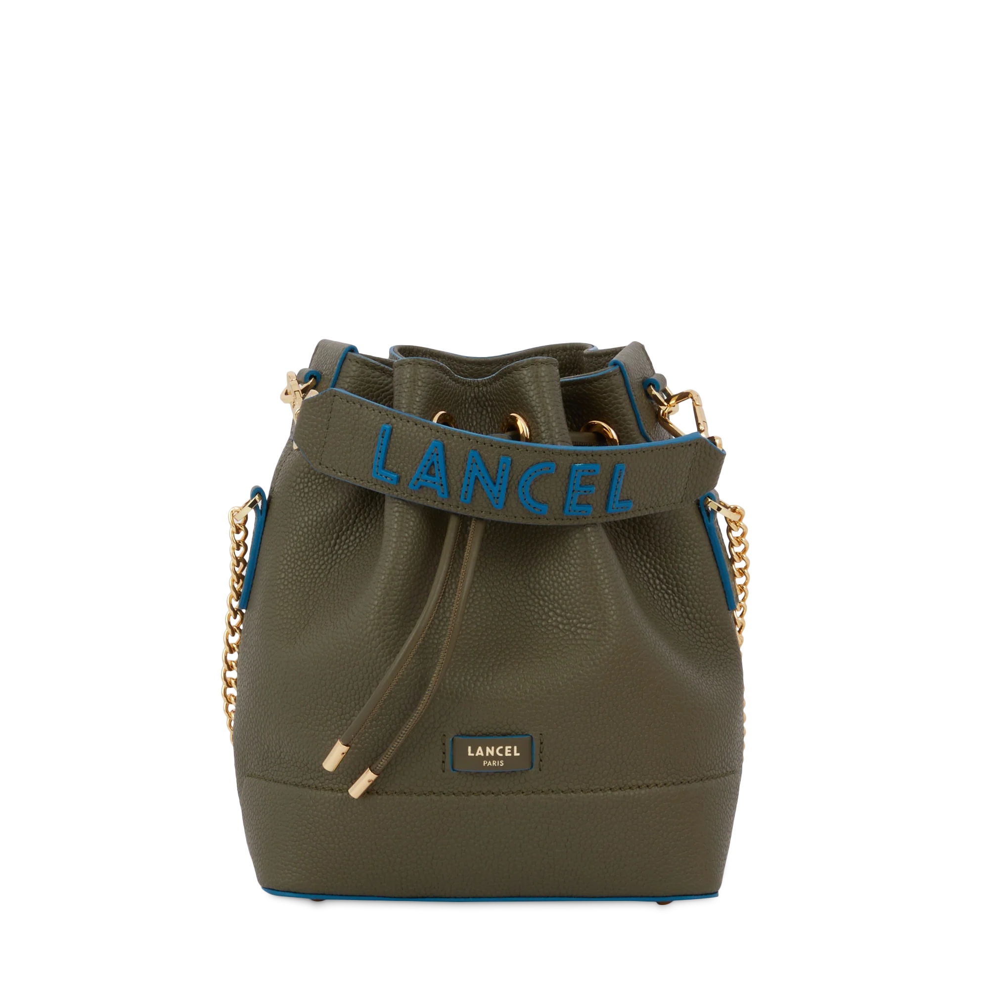 Sac seau S Ninon de Lancel-Kaki fonce/Cobalt